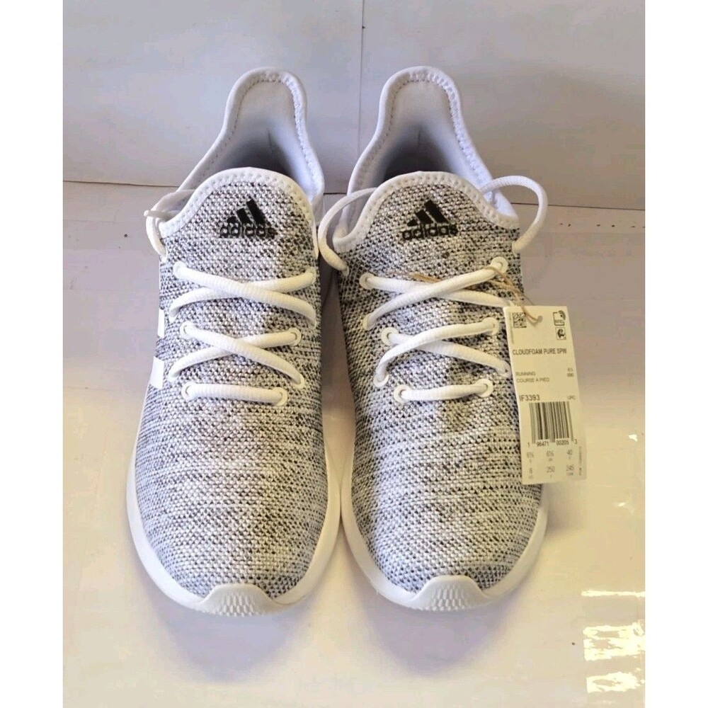 Adidas Cloudfoam Pure SPW Women's Size 8 Running Shoes White Gray - Picture 3 of 7